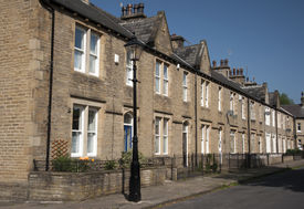 Workers' cottages at Akroydon Boothton Halifax.
